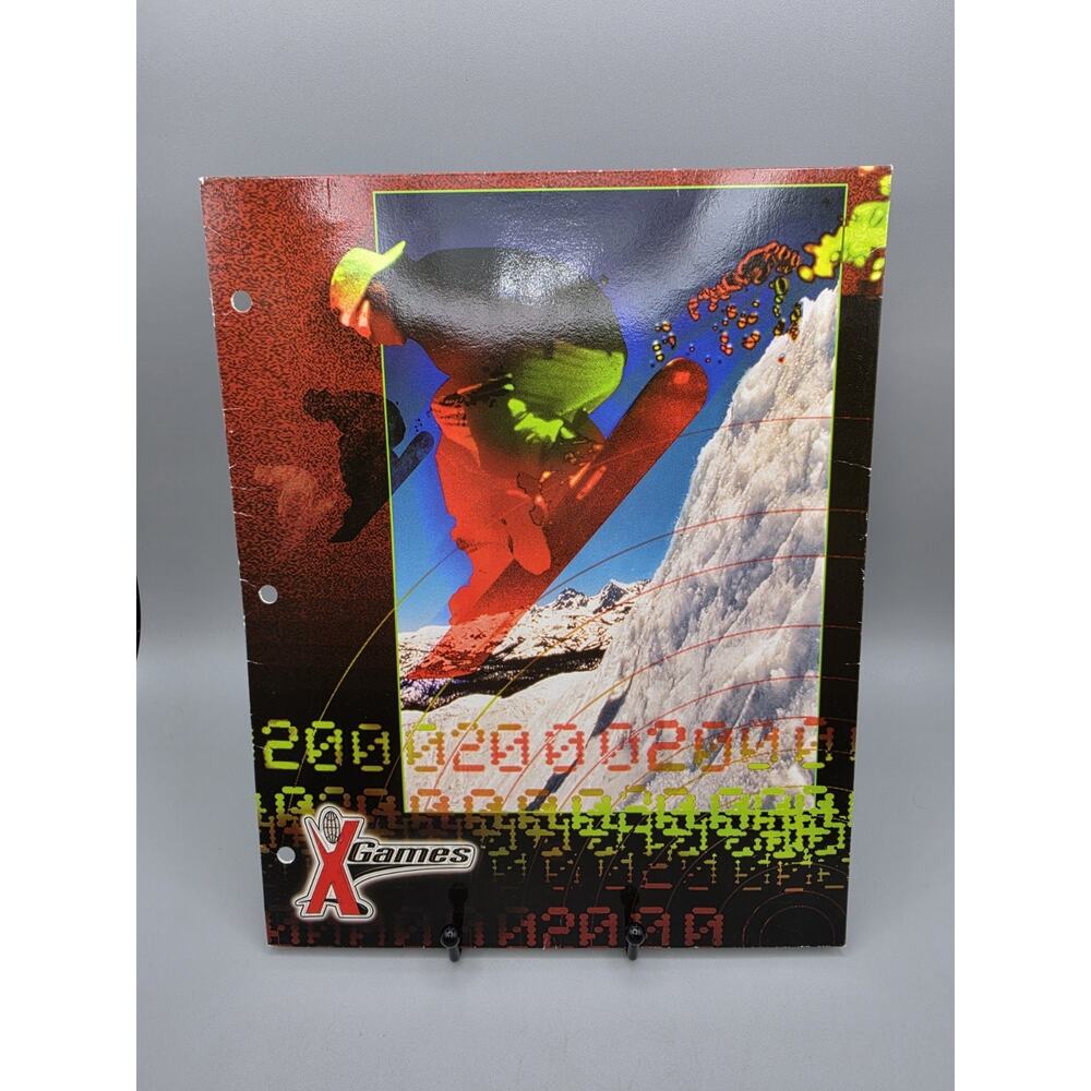 Vintage X Games 2000 Y2k Pen-Tab Snowboarding Pocket Folder ESPN 84461